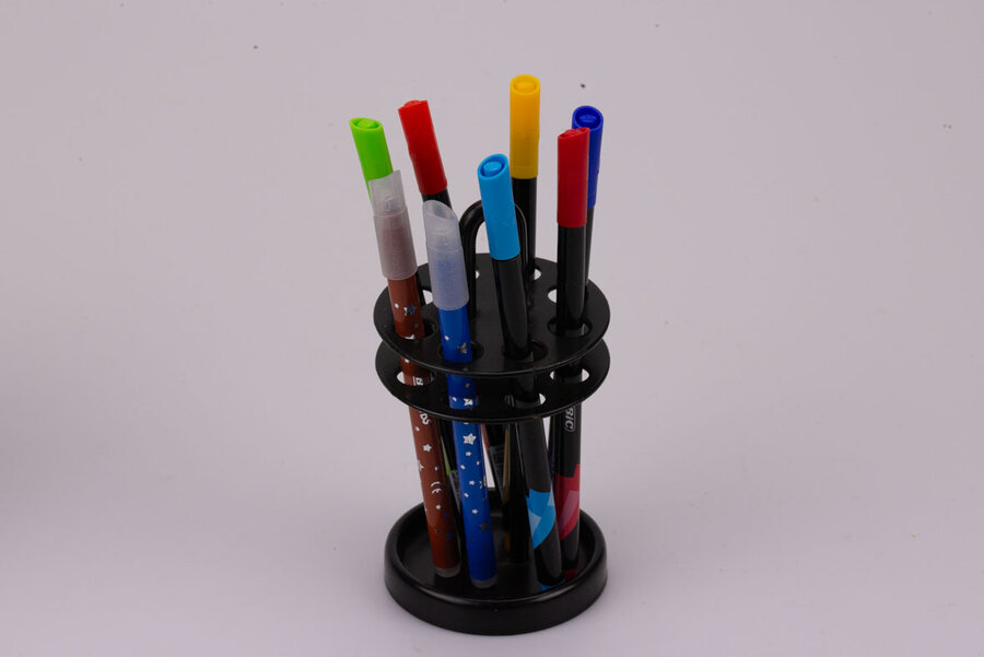 Duo de porte-crayon en métal noir