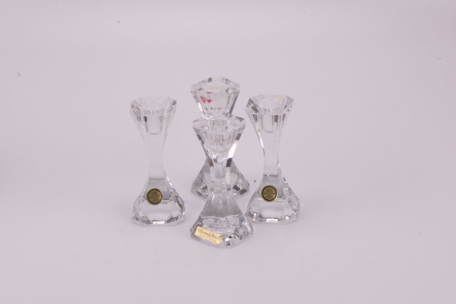  4 bougeoirs en cristal Villeroy & Boch